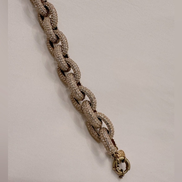 J Crew gold tone pave chunky chain link bracelet - Picture 6 of 9